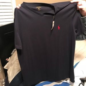 V-neck polo shirt
